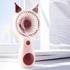 Tragbarer Mini-Ventilator im Cartoon-Katzenohren-Design, 5 mm Sicherheitsgitter-Turbinenflügel, 5 Geschwindigkeitsstufen, Schnellladefunktion