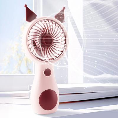 Ventilador Pequeño Portátil Diseño de Orejas de Gato de Dibujos Animados Rejilla de Seguridad de 5 mm Palas de Turbina 5 Velocidades Ajustables Carga Rápida Ventilador de Mano