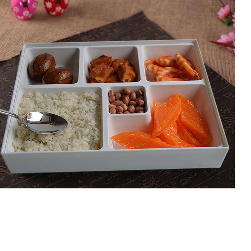Melaminowe pudełko na posiłek biznesowy bento z 6 przegródkami