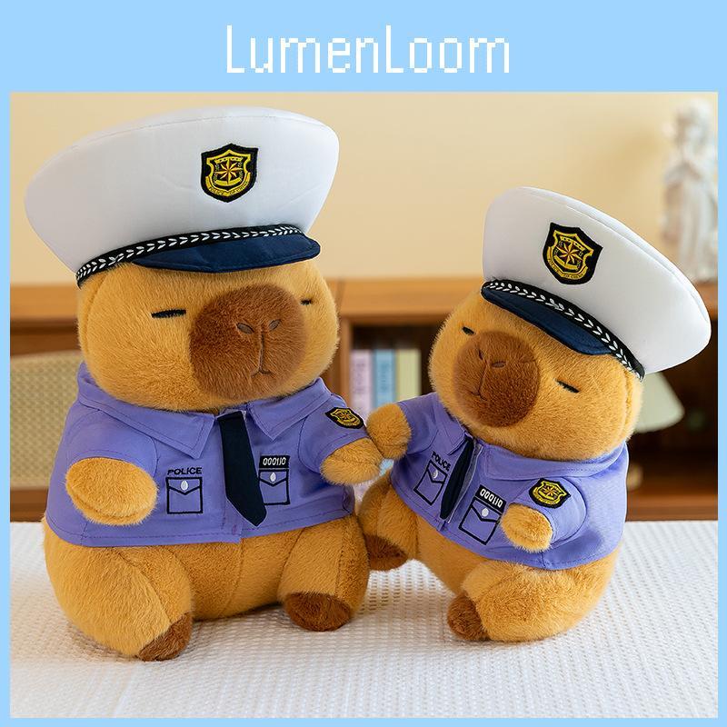 Police Cartoon Capybara Plush Toy Stuffed Animal Doll Decorations Gift Kids