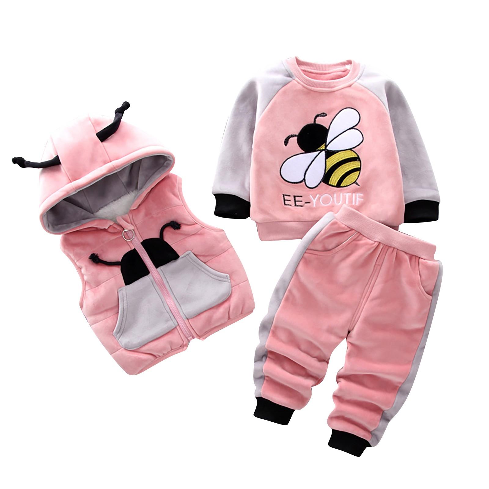 

Детская одежда, осенняя детская одежда, комплект из трех предметов для малышей, осенняя одежда для мальчиков и девочек, весенний детский костюм 110 розовый