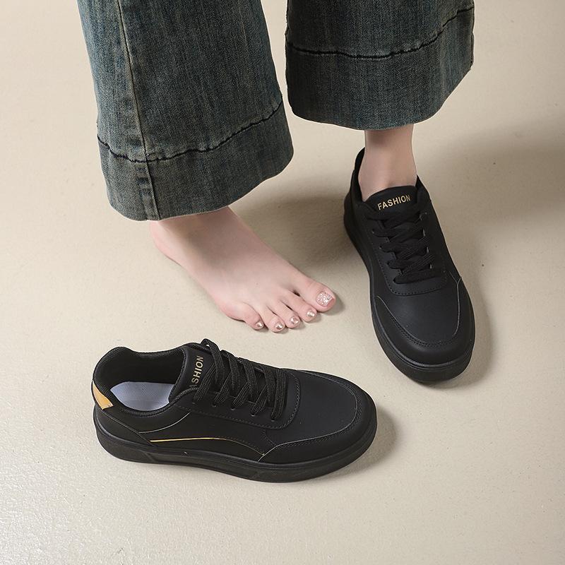

Spring new couple summer sports flat-bottomed casual thick-soled heightening board shoes 43 чорний