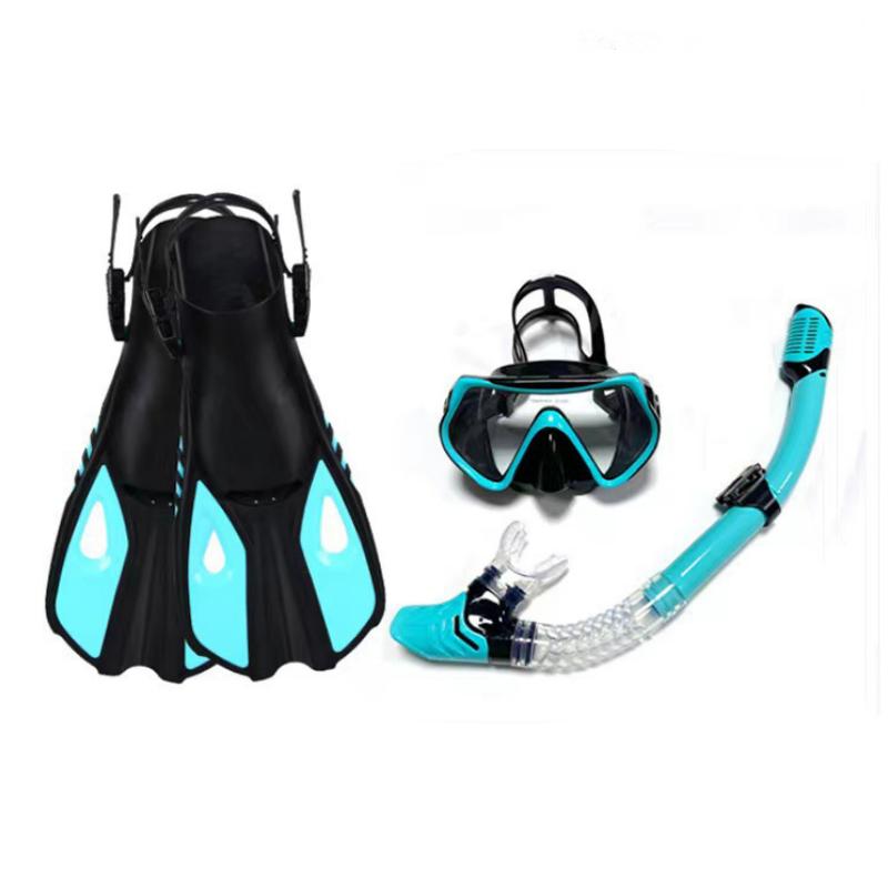 Outdoor Sports Diving Masks Snorkel Adjustment Flipper Frog Shoes Three-piece Set Snorkeling Set Diving Goggles
