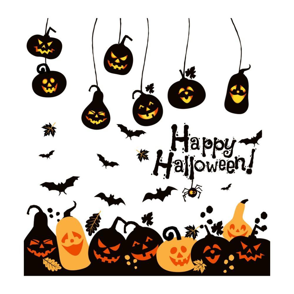 4Pcs/set DIY Halloween Pumpkin Stickers Self-adhesive Halloween Wall Sticker  Halloween