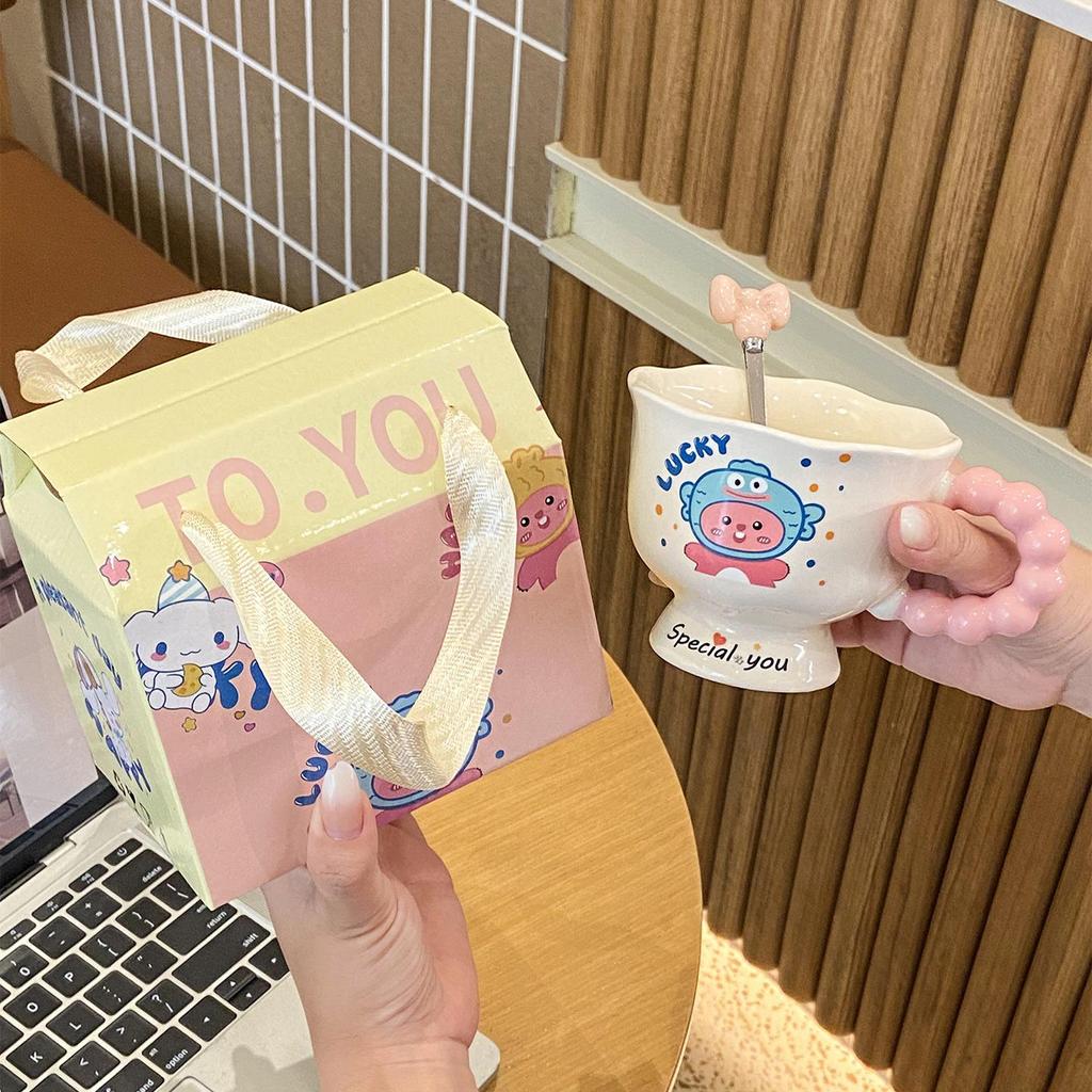 High-Quality Ceramic Mug - Cute and Creative Tea Cup Gift for Girls' Birthdays