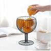 Decorative Fruit Basket, Wine Glass Shaped, Black A, Steel, 6.9x5.3x9 inches