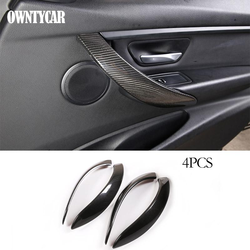 For BMW 3 4 Series F30 F31 F32 F35 2013-2019 Real Carbon Fiber Car Console Gear Shift Panel Decoration Cover Trim Stickers