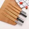 5 Pairs Natural Bamboo Chopsticks Reusable Traditional Handmade Chinese Classic Wooden Chopsticks Sushi Kitchen Tool Hot Pot
