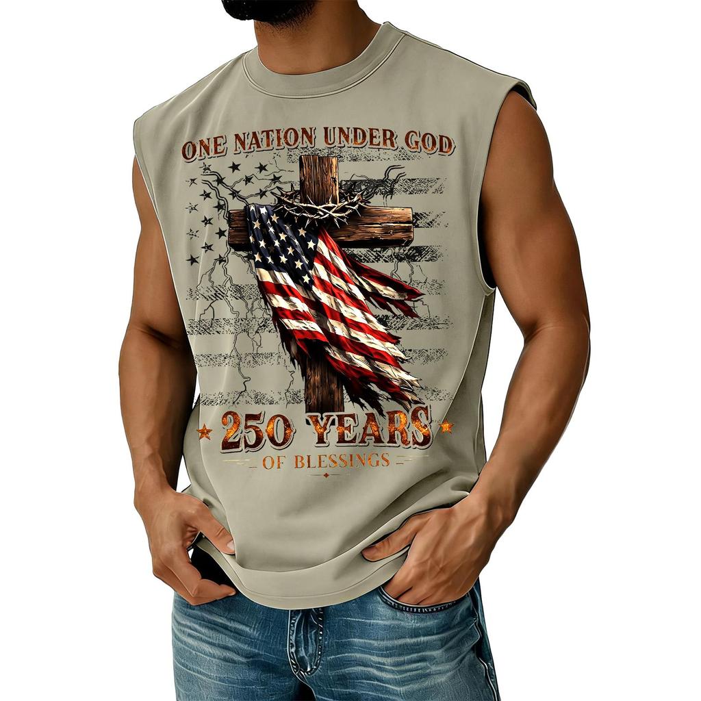 Herren Casual Tanktop mit Unabhängigkeitstag-Aufdruck