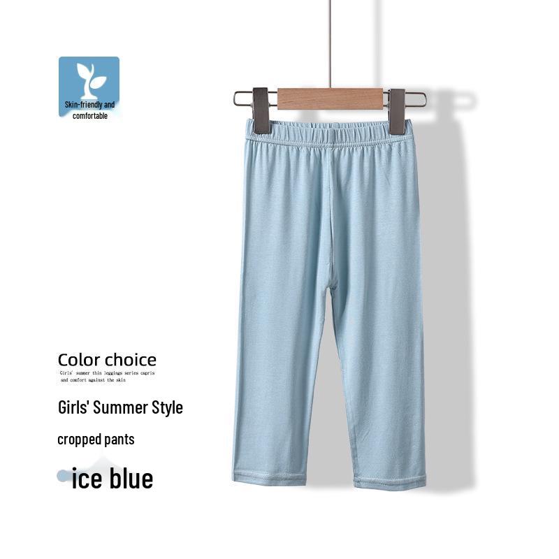 

Летние тонкие эластичные модальные леггинсы-капри для девочек - Черные 110 cm