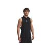 Under Armour Project Rock Series SS25 Brand Logo Loose Fit Sleeveless Hoodie Men Tops Black 1389987-001