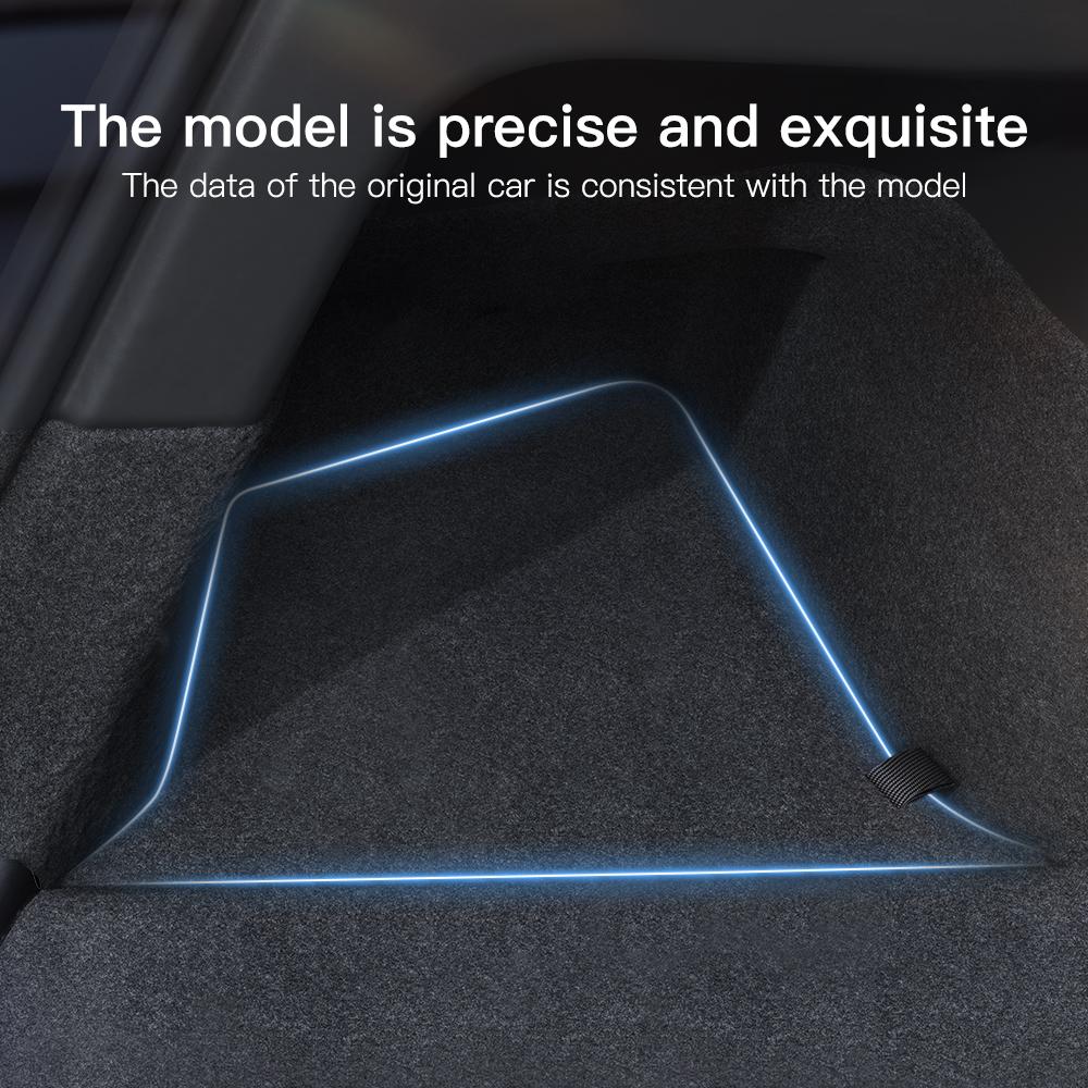 YZ Car Trunk Side Storage Box For Tesla Model Y juniper 2025-2026 Flocking TPE Cover Mat Partition Board Stowing Space