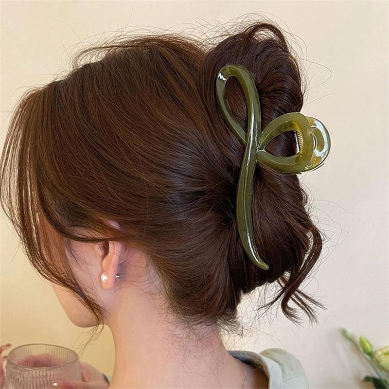 

Elegant Jelly Color Bow Hair Claw For Women Girls Sweet Hair Ornament Back Hair Clips Hairpin Fashion Hair Accessories Size fits all