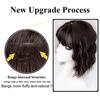 Body Wavy/Curly Hair Topper With Air Bangs For Women,Synthetic Hairpiece Clip in Hair Extension Add Volume Wig for Covering White Hair Hair Loss