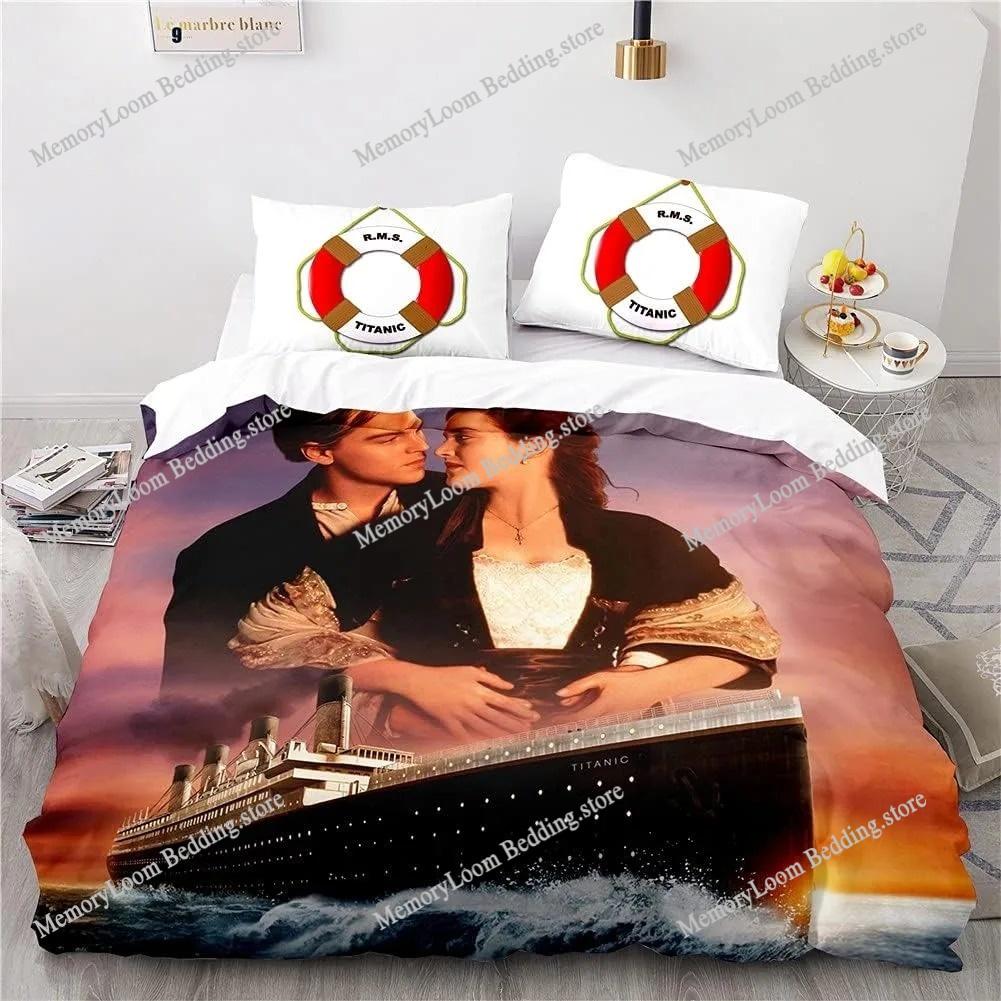 Movie Poster Cool Titanic Jack and Rose Bedding Set Single/Full/Queen Size 3D Print Duvet Cover Bedroom Decor Soft Set