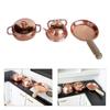 Detailed 1/12 Scale Miniature Kitchenware Metal Cookware With Wooden Handle Compatible With Miniature Furniture Displays