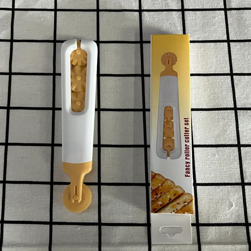 Multi Functional Dough Cutting Knife Four in One Flower Shaped Roller Knife Baking Kitchen Styling Knife