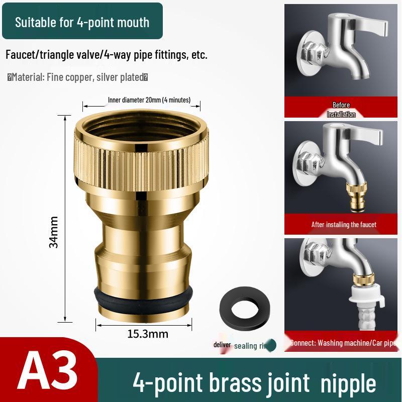 4/6-Minute Faucet Adapter & Spout Converter for Washing Machine Hose