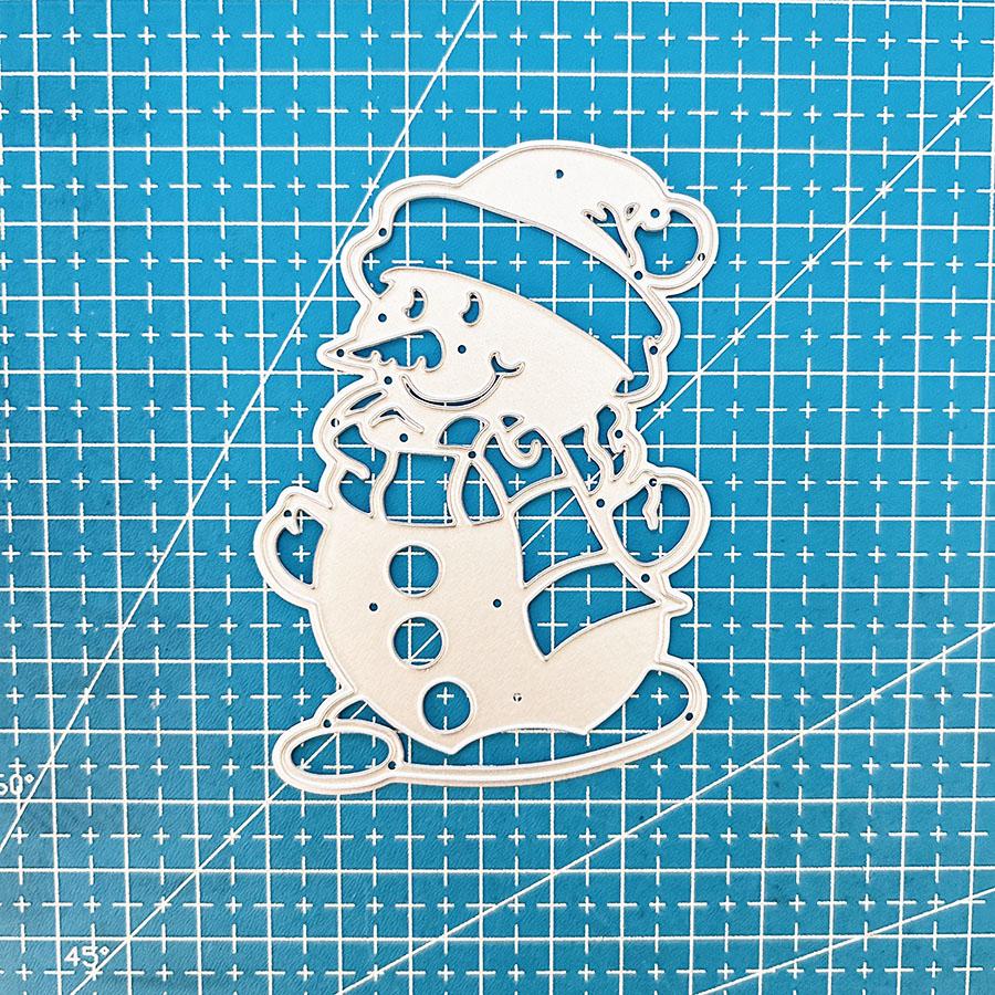 2pcs/set Christmas Snowman Metal Cutting Dies Stencil for DIY Scrapbooking Photo Album Embossing Paper Cards Crafts Diecuts