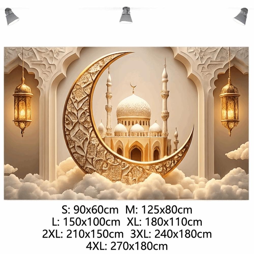 Elegant Design Ramadhan Mural Banner Durable Material Photography Background Cloth  Room Decoration