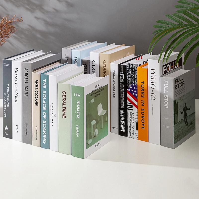 Nordic Minimalist Decorative Bookshelf Props for Modern Living Room and Wine Cabinet Display