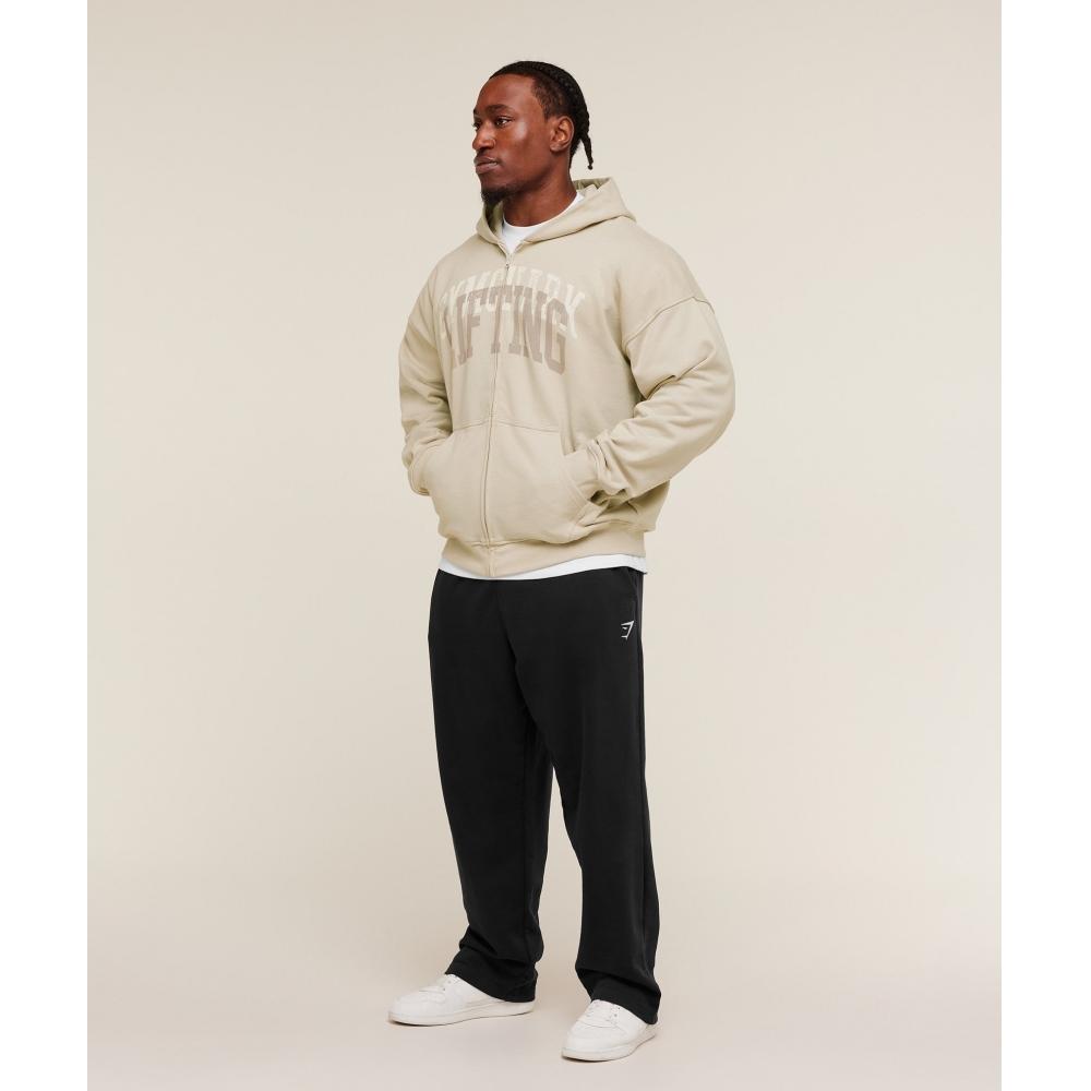 Gymshark Layered Graphic Zip Up Hoodie Pebble Grey A3c3j Gb7p