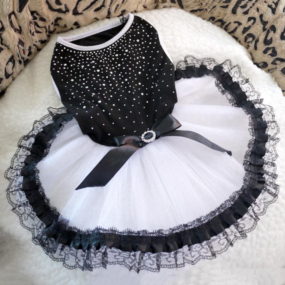 Durable Dog Dress Bow-knot Stylish Cotton Pet Dog Cat Puppy Spot Princess Dress Pet Princess Skirt Princess Style