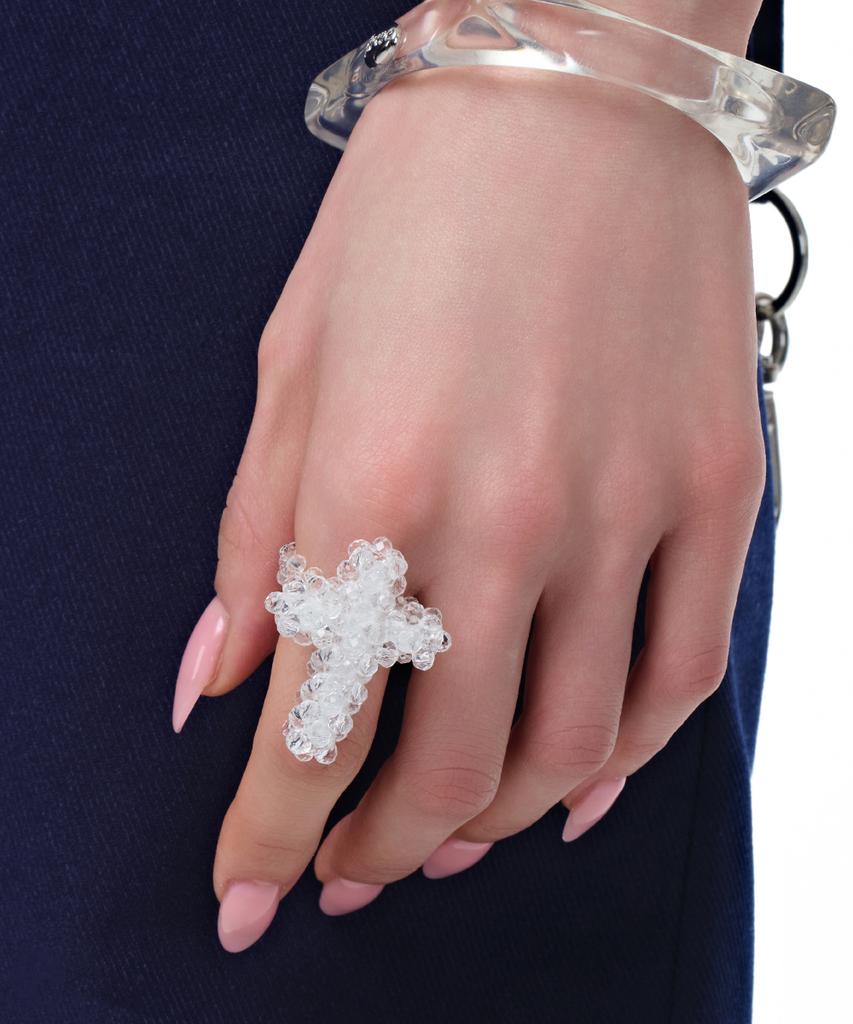 Eireve Jelly Cross Ring (White)