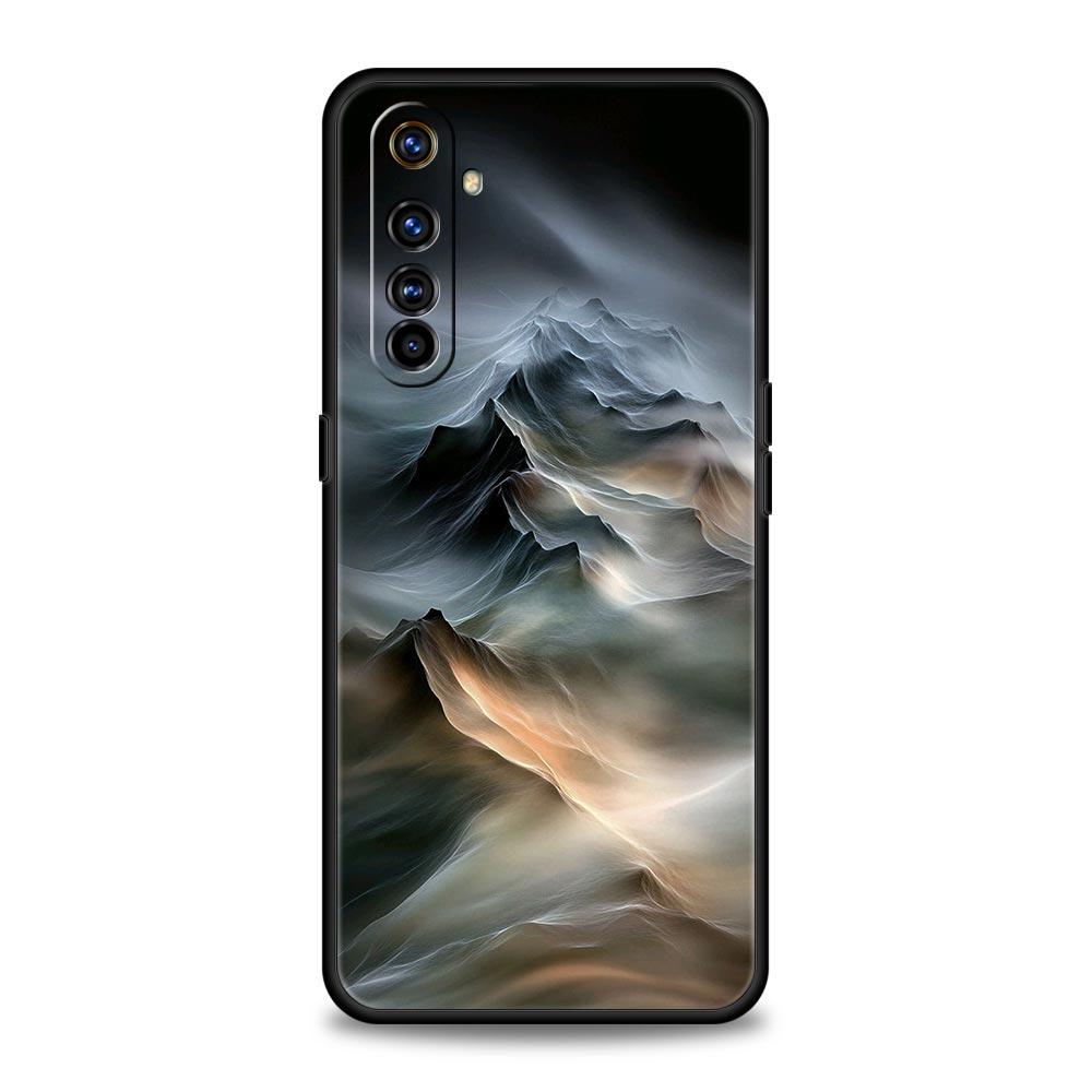 Black Mountain Peak Case For Realme C67 C63 C55 C53 C35 C25 C21 GT 2 3 5 6 10 11 12 13 Pro Plus 5G Soft TPU Phone Cover Fundas