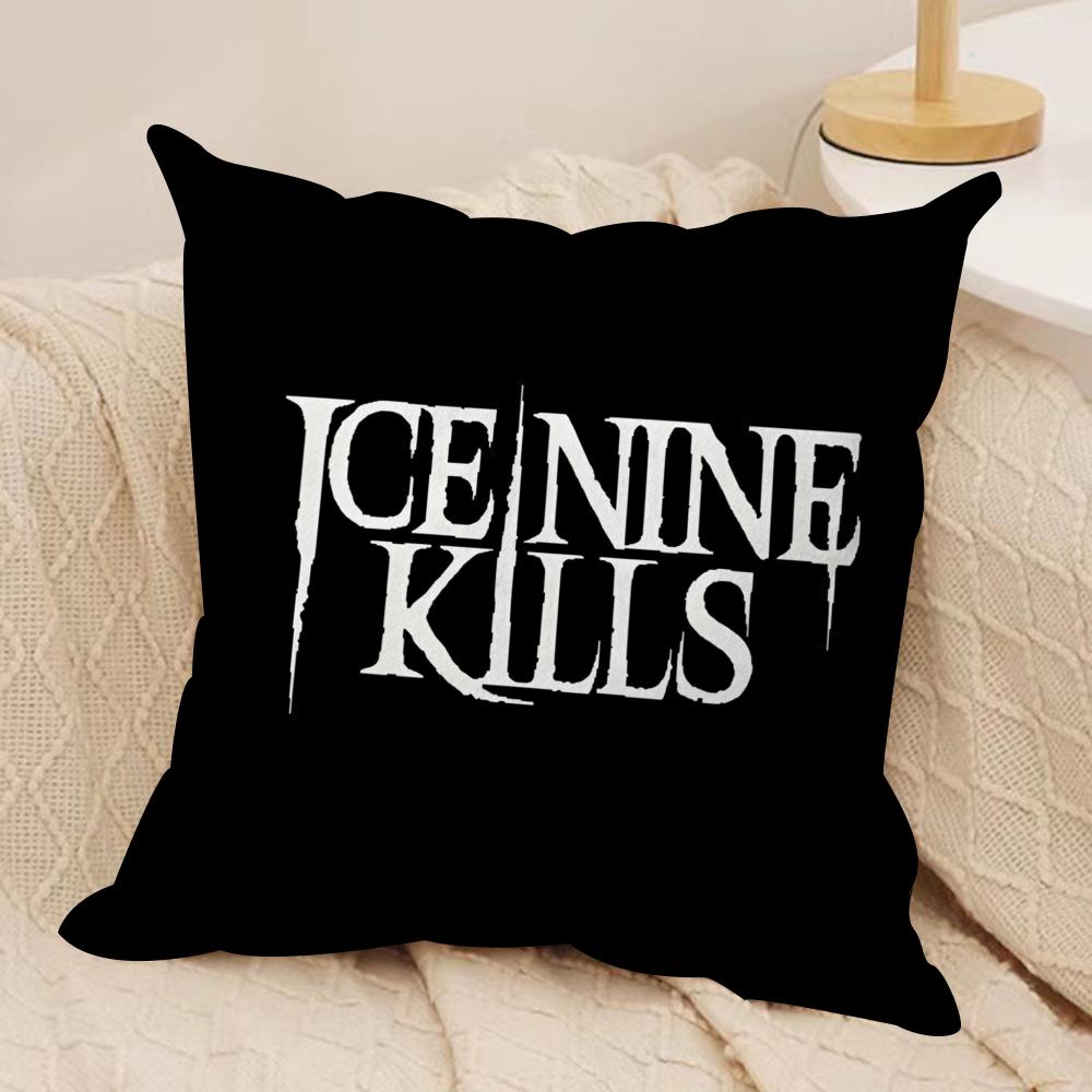 lce-Nine K-Kills Band Cushion Cover Silky Short Plush Sofa Pillow Cover Hidden Zipper Soft Dustproof Case for Home Decor