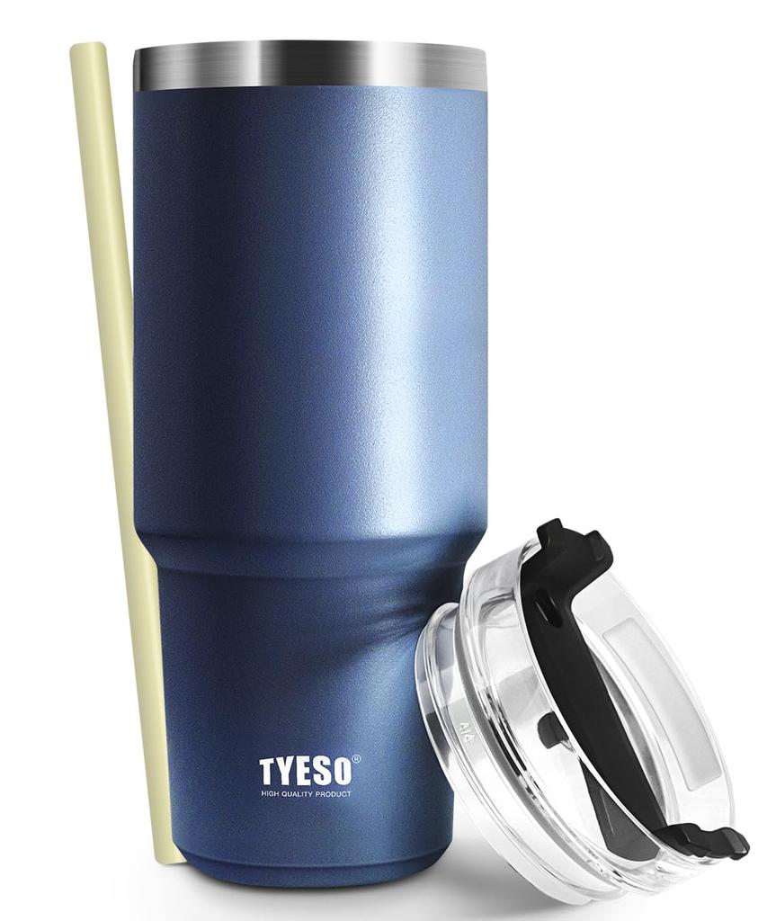 [Japan Only] TYESO Tumbler with Straw, Water Bottle, Sports Bottle, Straw Bottle with Lid, Vacuum Insulated, 900ml, Vacuum Quencher, Thermos,