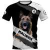 Sommer Rundhals 3D Hundeaufdruck Top Modische Lässige Kurzarm Herren T-Shirts
