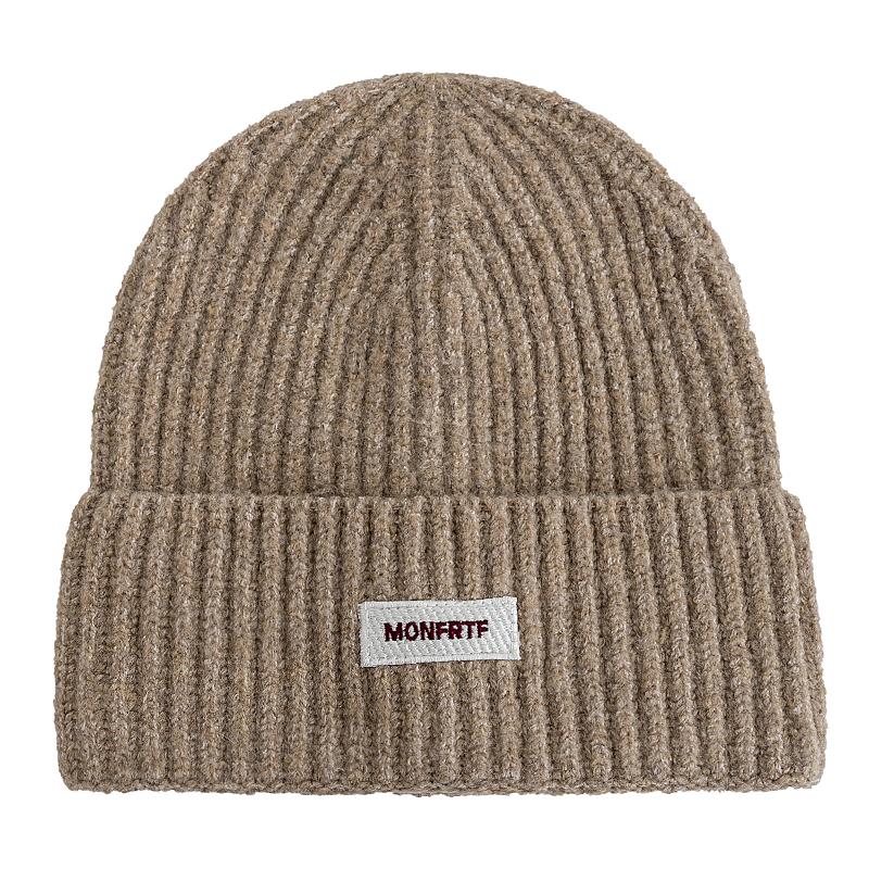New Style Slouchy Hats Beanie Hats Winter Cap Y2K Warm Cap For Women Solid Color MONFRTF Letter Winter Knitted Girl Hats