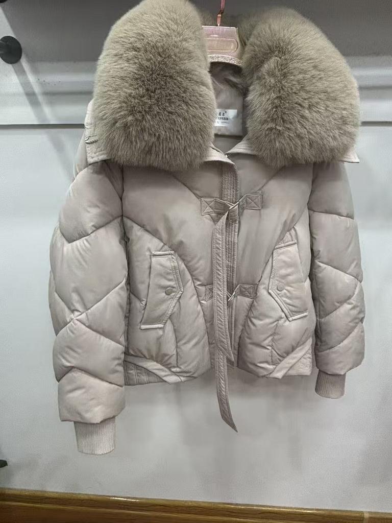 Big Fur Collar Down Cotton Coat Large Size Thickened Warm Jacket