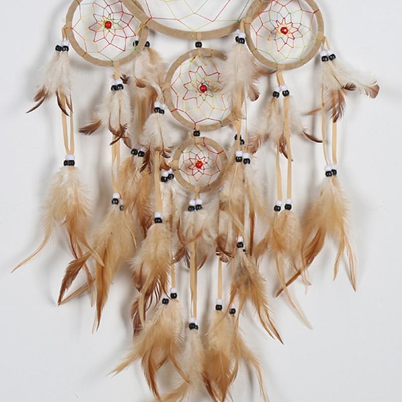 Dreamcatchers with Feather Decorations for Car Decors Wall Hangings Dreamcatchers Home Indian Windchimes Decors