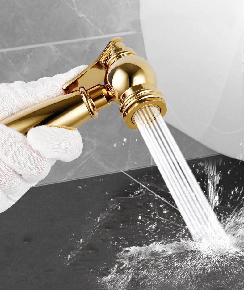 Brass Vintage Spray Gun Kitchen Pull-Out Flush Head Bathroom Toilet Companion Booster Flusher