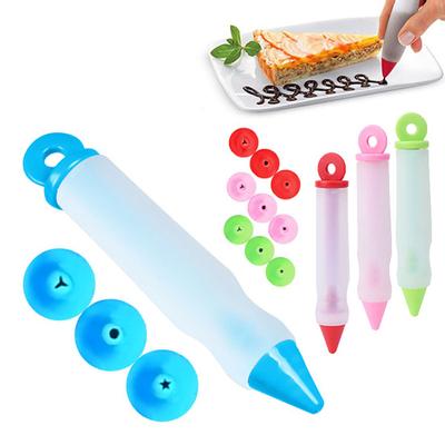 5Pcs/Set Cake Mold Cream Silicone Pastry Nozzle Food Writing Pen Decorating Tool