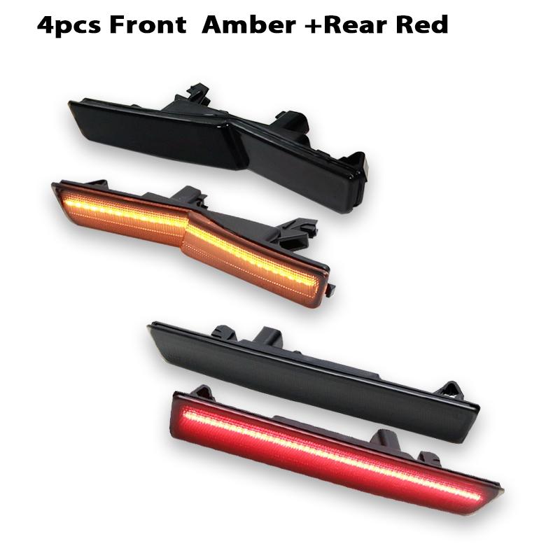 4pcs Car Lamp For 2015-2022 Dodge Challenger SRT Hellcat Widebody  Front & Rear Side Marker Lamps ,Turn Signal Parking