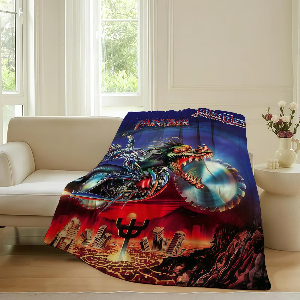 

Rock band J-Judas P-Priest Blanket For Sofa Office Bed Plane Travel Sleep Read Relax Camping Soft And Warm 30x40in