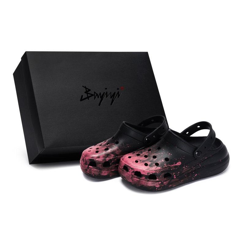 

Crocs Classic сабо 811 место сжигания отходов производства специальная обувная коробка брызги жидкой краски обувь с отверстиями для мужчин и женщин черный порох 42-43