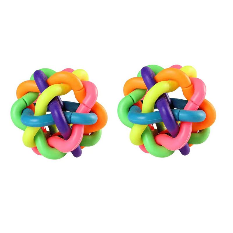 2PCS PVC Material Colorful Bell Toy Ball Pet Cat Dog Interactive Toy 2 PCs PVC Material Colorful Bell Toy Ball Pet Cat Dog Inte