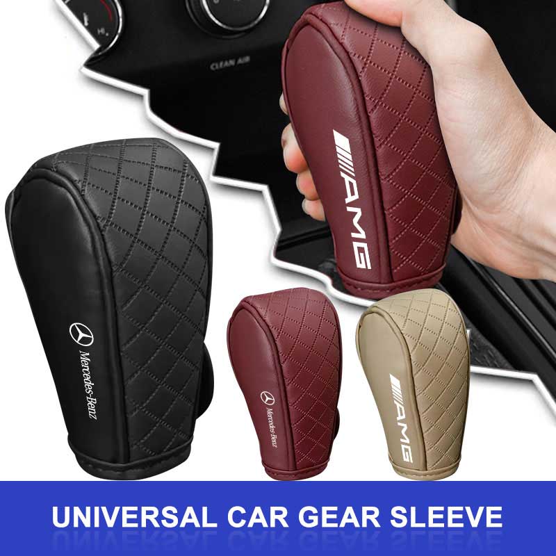 PU Leather Shift Lever Cover Gearbox Shifter Knob Protective Car Gear Shift Cover For Mercedes Benz W212 W205 AMG ML W166 W176 W177 W213 W246 GLB GLC