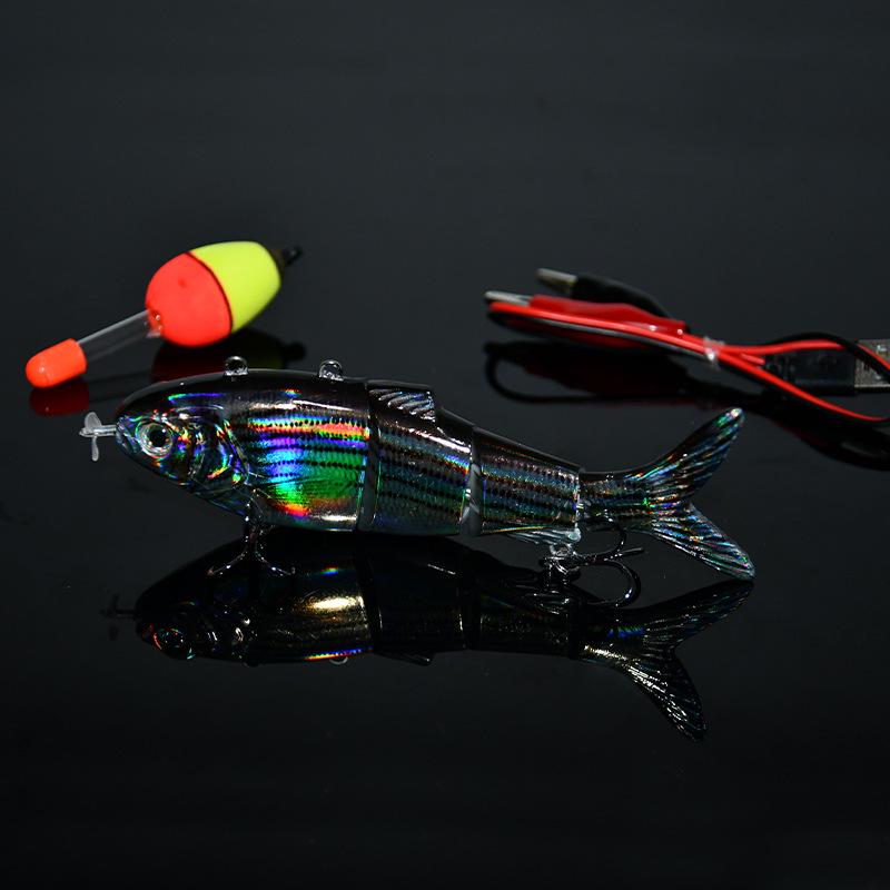 Rechargeable LED Electric Multi-Section Vibrating Fish Lure with Propeller Motor