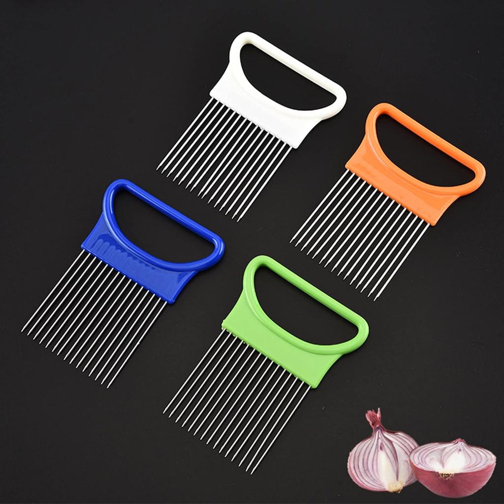 4-Piece Manual Vegetable Chopper Set Onion Cutter Handheld Stainless Steel Multicolor Kitchen Gadget