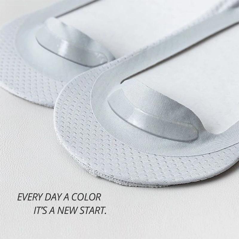 2/5 Pairs/Lot Men's Boat Socks 100% Cotton Deodorant Sweat Absorption Summer Sock Thin Breathable Silicone Non-slip Silk Socks