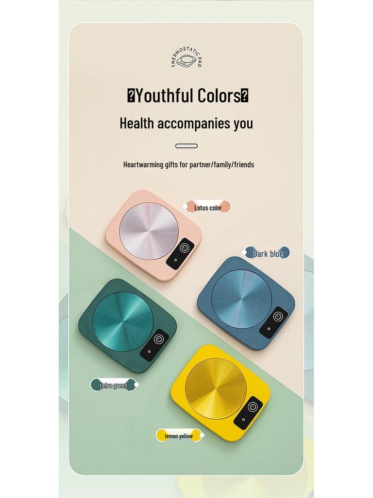 55° Heated Insulating Ceramic Mug with Coaster - Keeps Drinks Warm