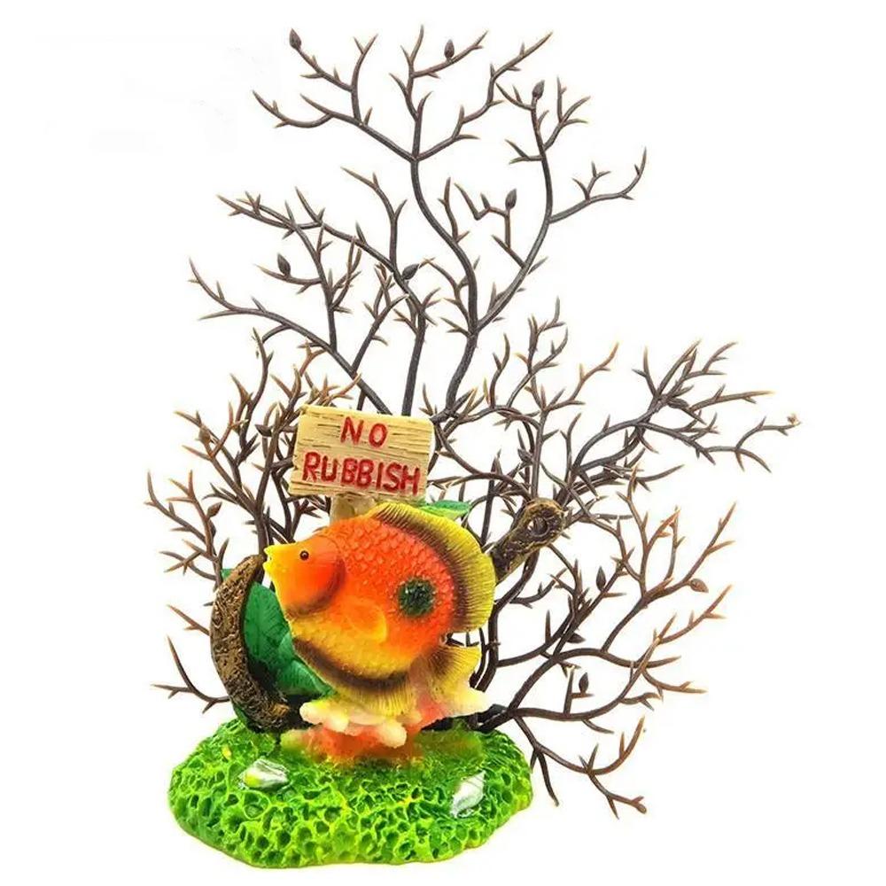 Colorful Mermaid Coral Branch Ornament Resin Craft Sea Tree Ornament  Fish Tank Supplies