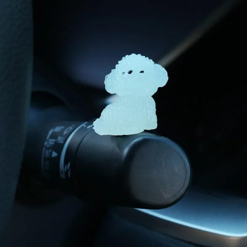 New Nightglow Car Ornaments Mini Car Center Console Glow Puppy Pendant Automatic Interior Noctilucent DIY Decoration Accessories