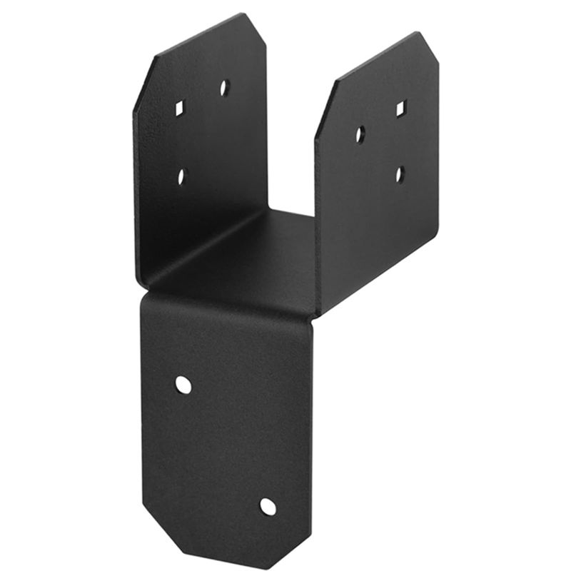 A60Z4 Pcs Joist Anchor Connector Black 18 Gauge Roof Tie Header Hanger Joint Cap-Fit 2X4 Post For Wood House Amay