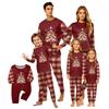 Christmas Print Long Sleeve Pants Family Matching Pajama Set Loungewear for Adults and Kids